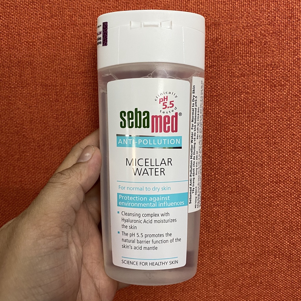 Tẩy trang dành cho da thường, da khô Sebamed pH5.5 Anti-pollution Micellar Water for Normal to Dry Skin 200ml