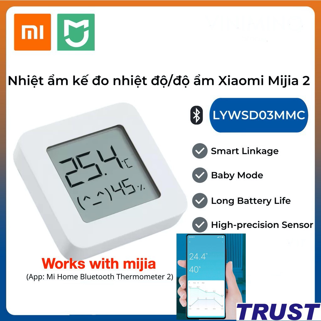 Ẩm kế thông minh gen2 Xiaomi Mijia LYWSD03MMC - Smart Bluetooth Digital Thermometer Hygrometer