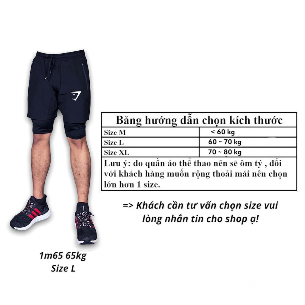 Quần 2 lớp nam thể thao DO GYM SHOP thun lạnh 4 chiều thoáng mát khi chơi thể thao
