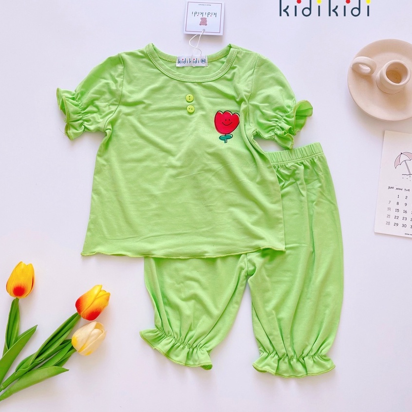 [Bé 7-32kg] Bộ ngắn tay quần ngố lửng thun lạnh nhúng ống tay ống quần cho bé gái từ 7-30kg HÀNG LOẠI 1