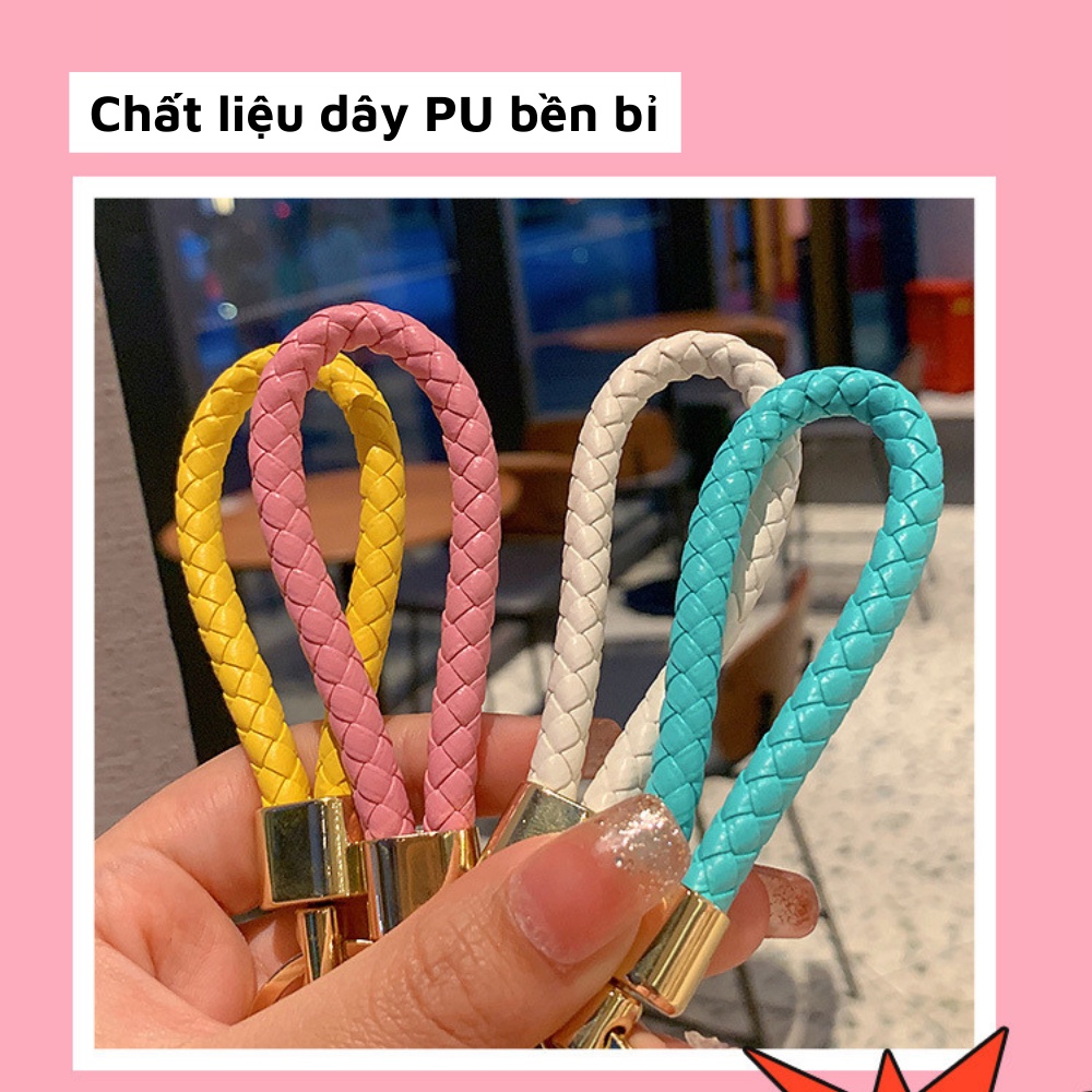 Móc khóa hoạt hình thú cưng dễ thương dây cao cấp móc cài mạ vàng sang chảnh