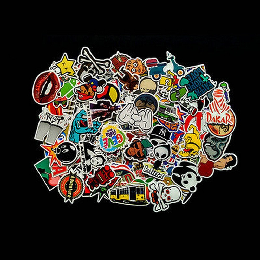 100 Miếng dán phong cách graffiti dễ thương trang trí xe hơi/ ván trượt/ laptop