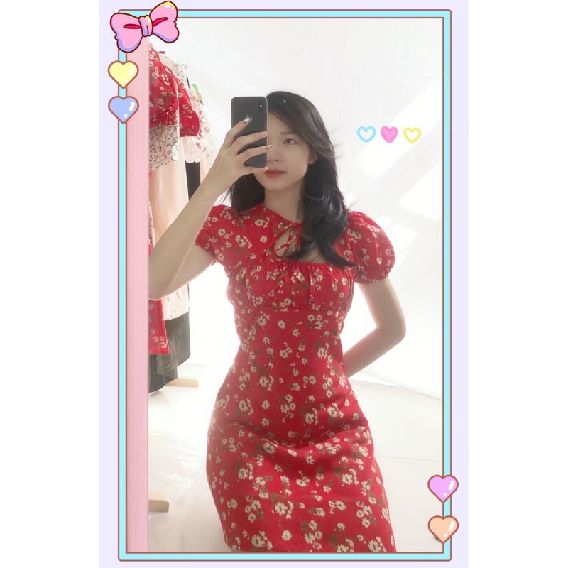 [ẢNH/ VIDEO THẬT] ĐẦM VÁY HOA ĐỎ KHOÉT NGỰC | BigBuy360 - bigbuy360.vn