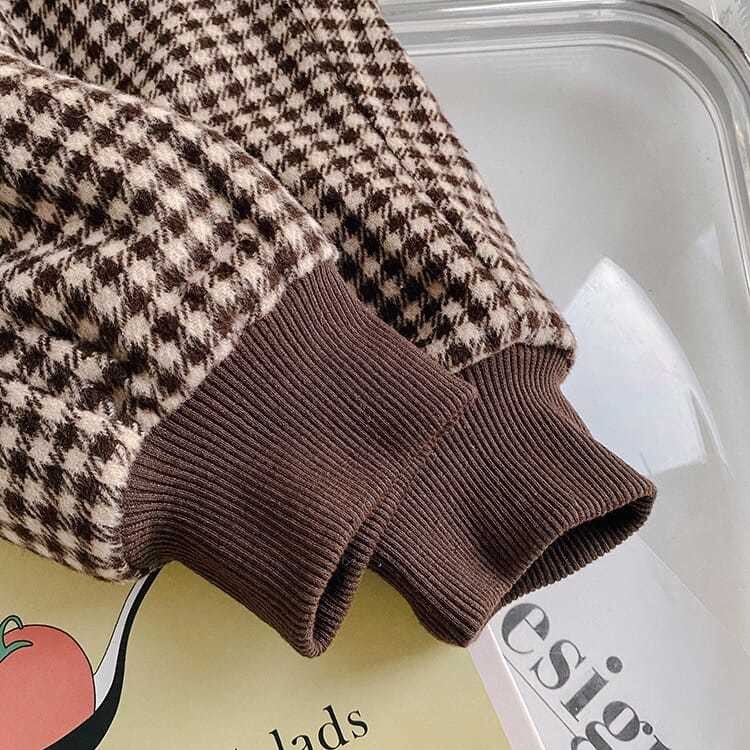 Quần dài lưng thun họa tiết caro cho bé gái