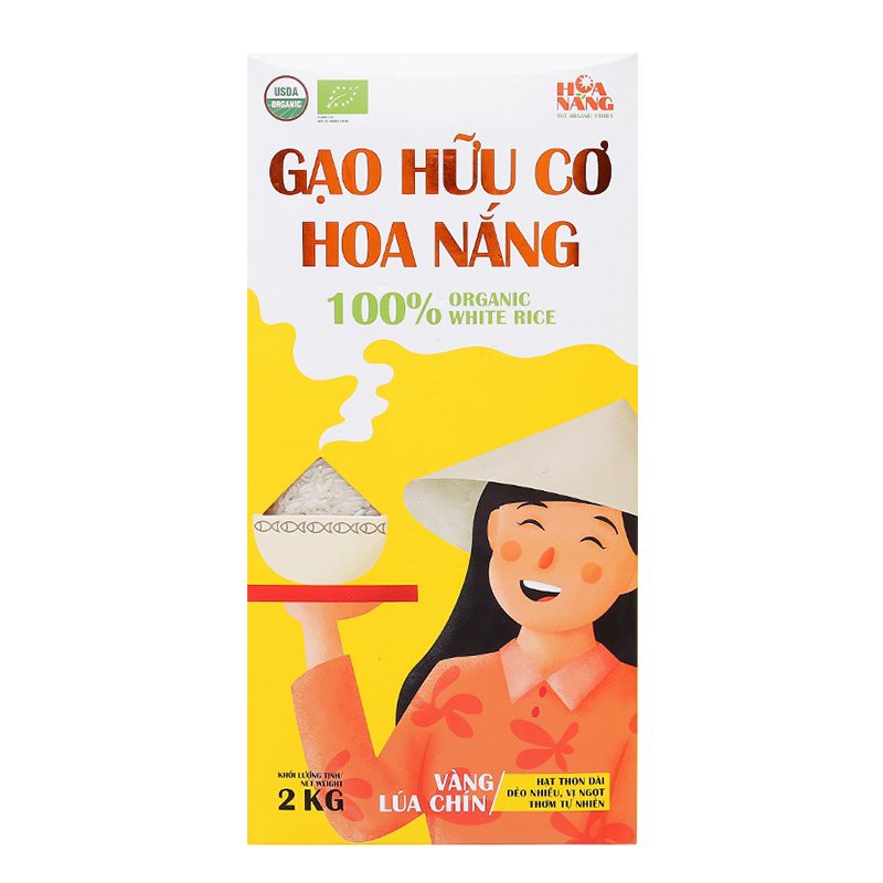 Gạo hữu cơ Hoa Nắng vàng lúa chín - 2kg