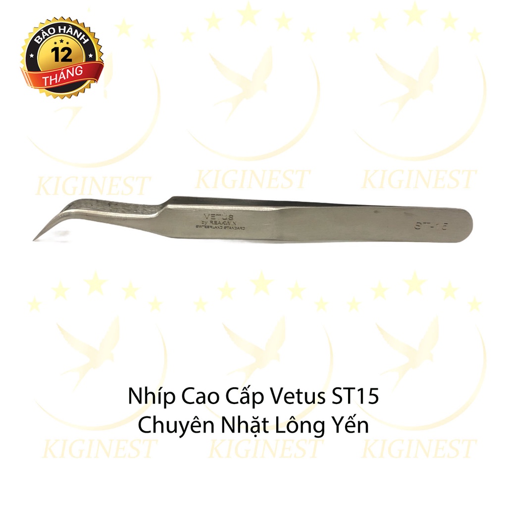 NHÍP VETUS THỢ CAO CẤP NHẶT LÔNG TỔ YẾN, NỐI MI, GẮP LINH KIỆN - ĐẦU NHỌN, CẠNH BO TRÒN