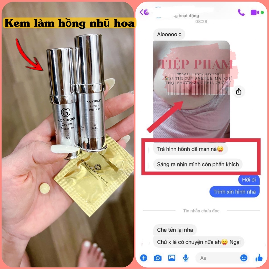 Kem Dưỡng Làm Hồng Nhũ Hoa và Bikini Xxvirgin Gcell 5ml Hàn Quốc