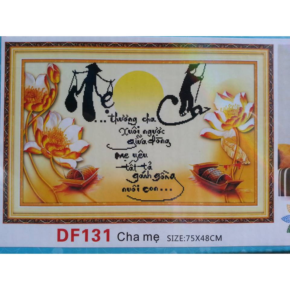 Tranh Đính Đá CHA MẸ (ĐÁ AB CAO CẤP). Kích Thước: 75cm x 48cm | BigBuy360 - bigbuy360.vn