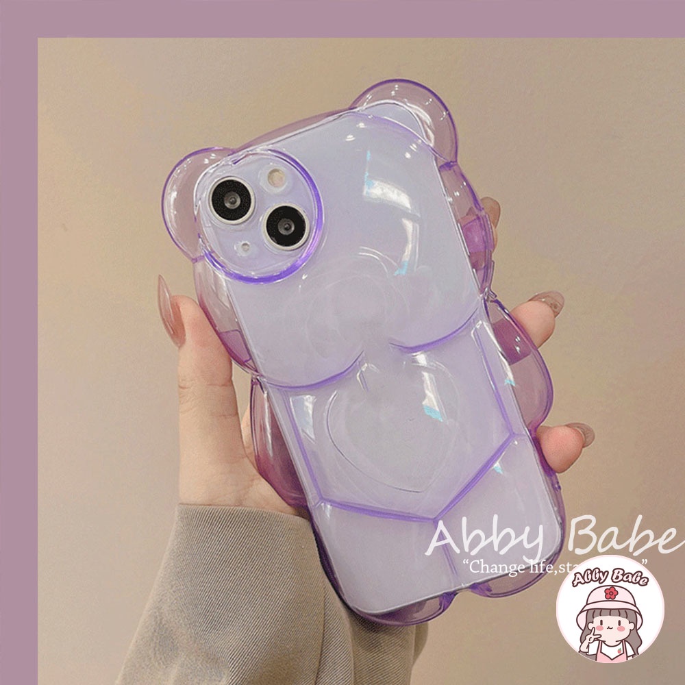 Ốp Điện Thoại TPU Dẻo Trong Suốt Hình Gấu 3D Chống Mồ Hôi Cho Iphone 11 7Plus 13 12 11 Pro Max X XS 12 13 XR