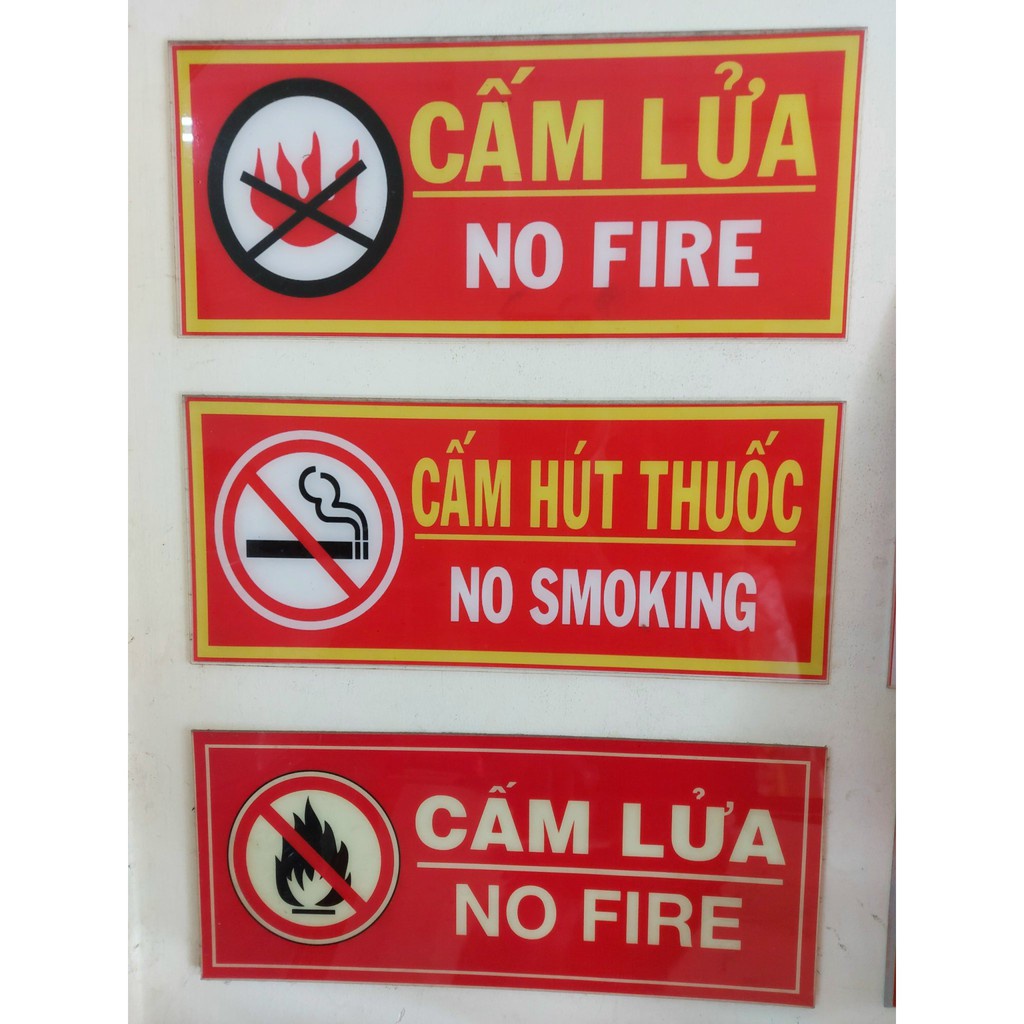 Biển báo cấm lửa và cấm hút thuốc