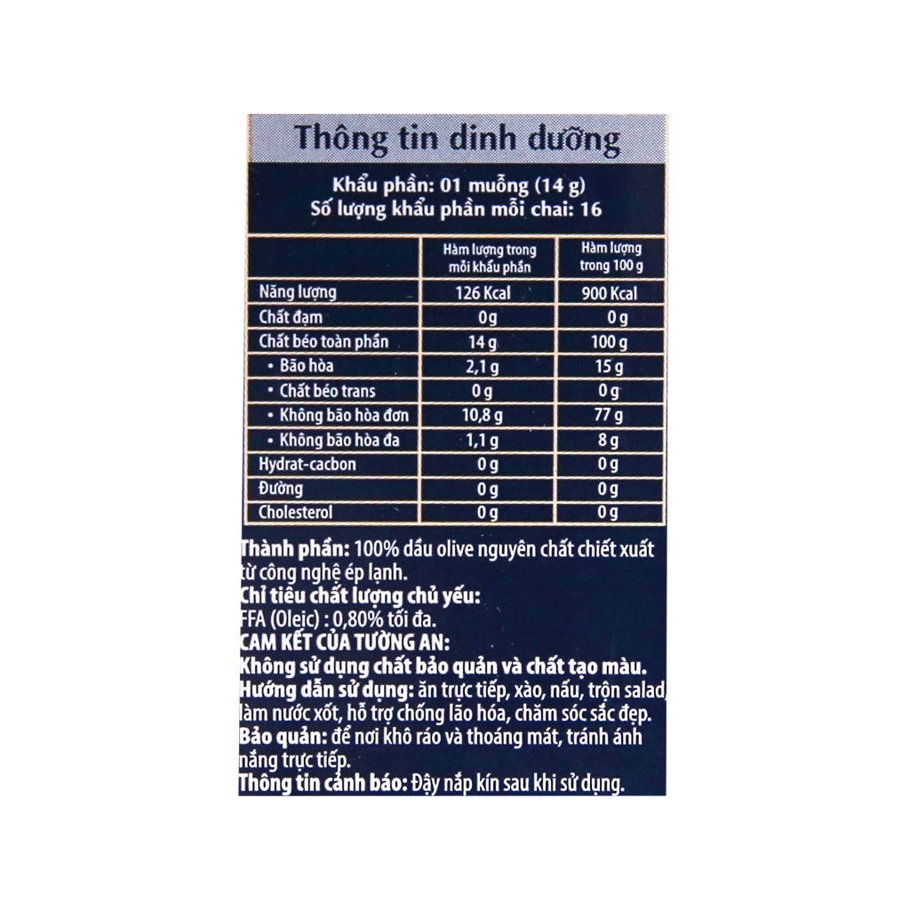 Dầu Oliu nguyên chất Extra Virgin chai 250ml cho bé ăn dặm