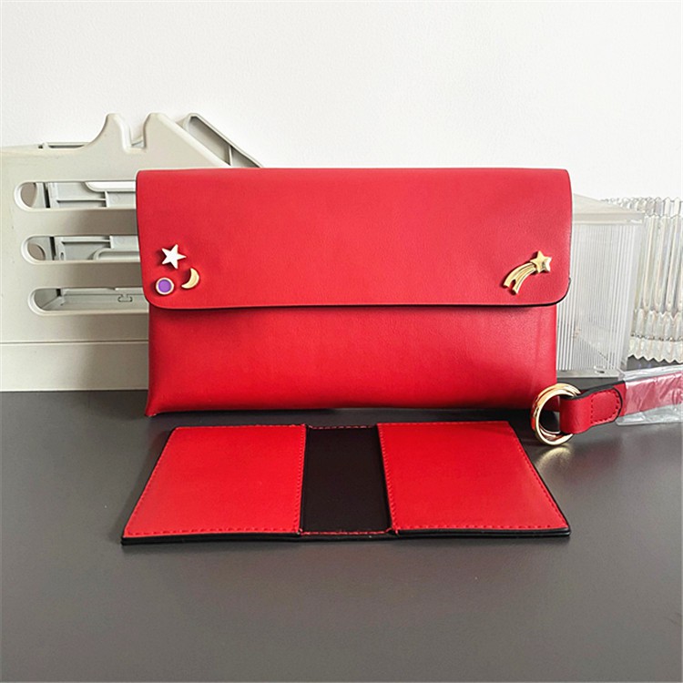 ✈∈₪♚✵Túi thắt lưng đinh tán màu đỏ Estee Lauder đựng mỹ phẩm Xingyue đơn giản clutch ăn tối tiền ví[HÀNG ODER]