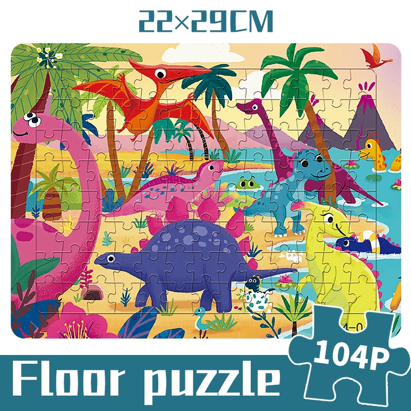 Bộ đồ chơi xếp hình khủng long hoạt hình gồm 104 mảnh cho bé