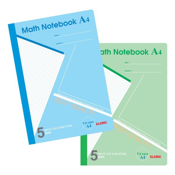 Vở Klong A4 200 trang caro Ms 298 [Chọn Màu] Math Notebook, cuốn tập sổ Klong