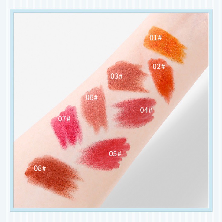 Set 8 Son Môi Derol candy matte lipstick - Son chất nhung lì màu sắc ngọt ngào size mini mã DR040