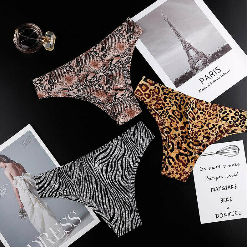 Ladies Sexy Leopard Panties Hot No Trace Briefs Tanga Fitness Thongs Underwear | BigBuy360 - bigbuy360.vn