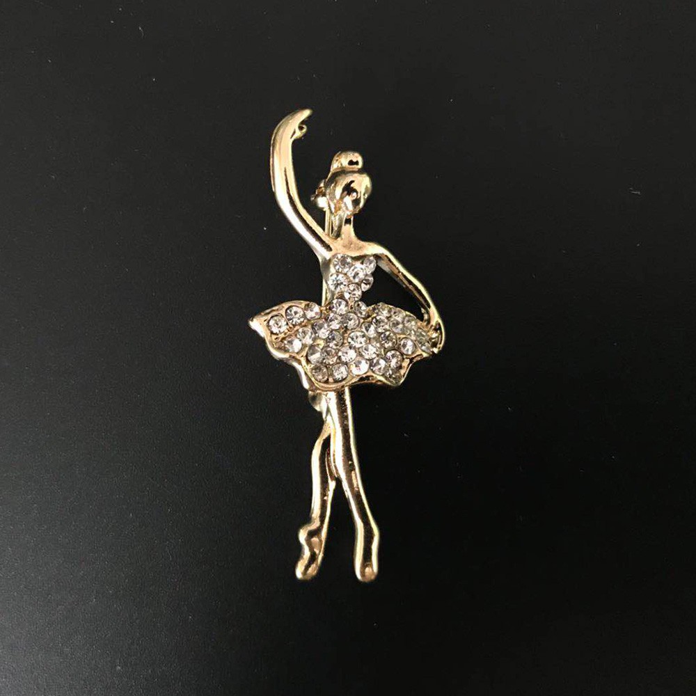 Cài Áo Hình Cô Gái Múa Ba Lê Đính Đá Thanh Lịch Dành Cho Nữ