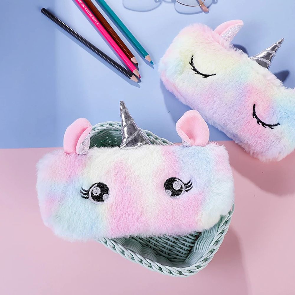 Túi đựng bút hình kỳ lân vải lông dễ thương