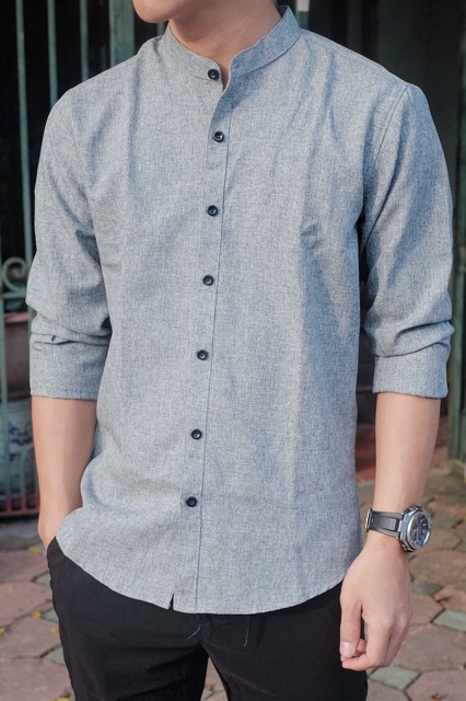 Sơ mi nam cổ tàu phong cách Hàn Quốc | BigBuy360 - bigbuy360.vn