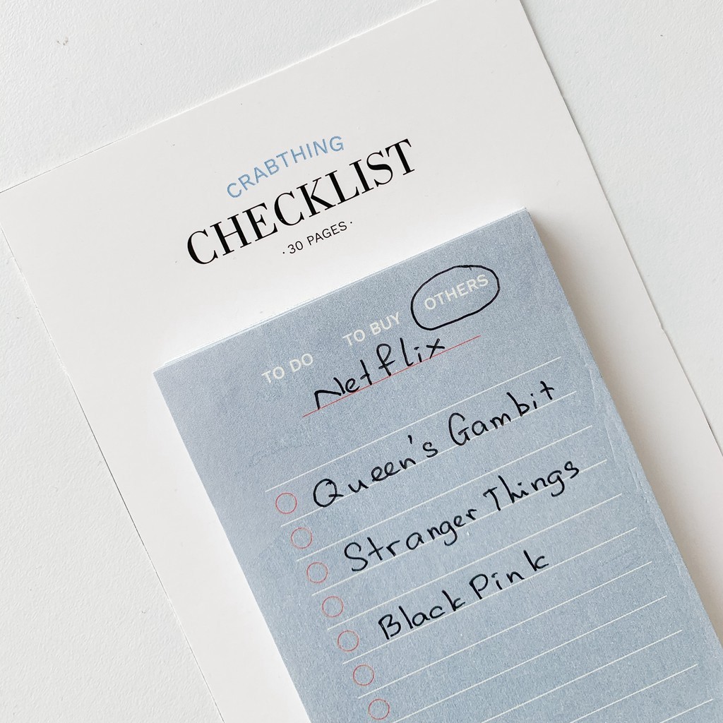 Giấy note ghi chú danh sách  - Crabit Checklist Notepad - 30 tờ Chính Hãng Crabit