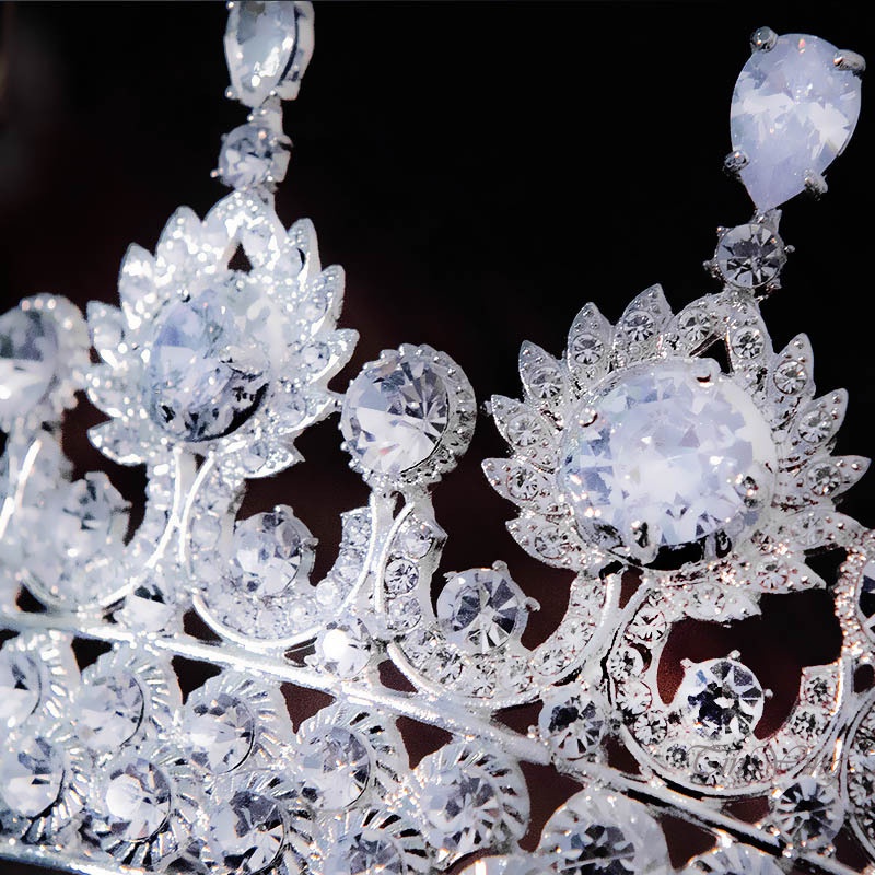 GETNOIVAS Vương Miện Hợp Kim Đính Đá Zircon Lấp Lánh Sang Trọng Cho Cô Dâu