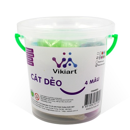 Cát động lực, cát dẻo Nhập Khẩu Thái Lan Vikiart 4 màu cát kèm khuôn tạo hình