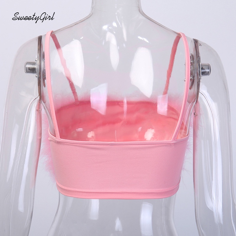 Áo Tank Top Lông Thú Màu Trơn Ôm Dáng Thời Trang Cho Nữ