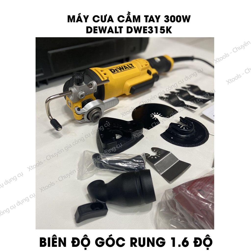Máy cắt dao động cầm tay đa năng DeWALT 220V 300W, máy cắt rung chỉnh nhiều tốc độ có thể dùng chà nhám, sủi sơn