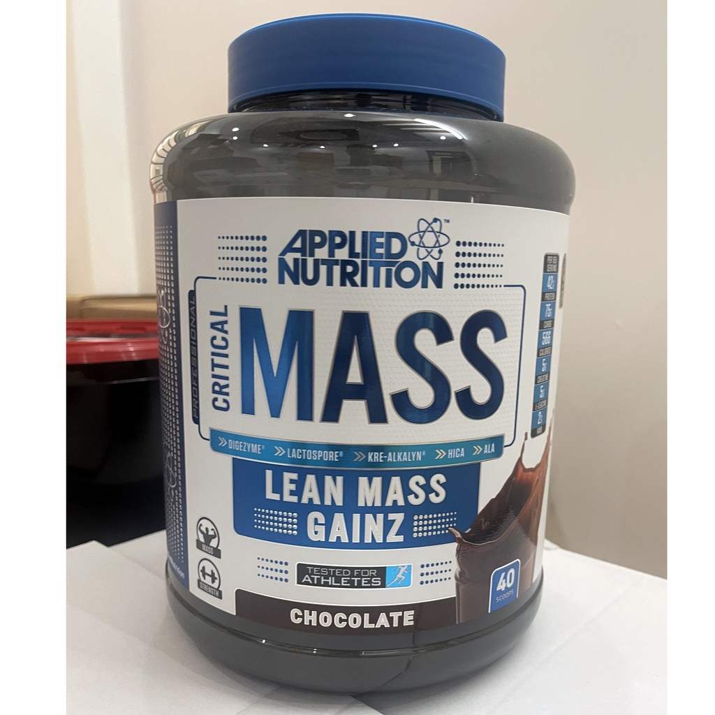 Sữa tăng cân tăng cơ nạc Critical Mass của APPLIED NUTRITION hương Chocolate hộp 2.4kg hỗ trợ tăng cân nhanh