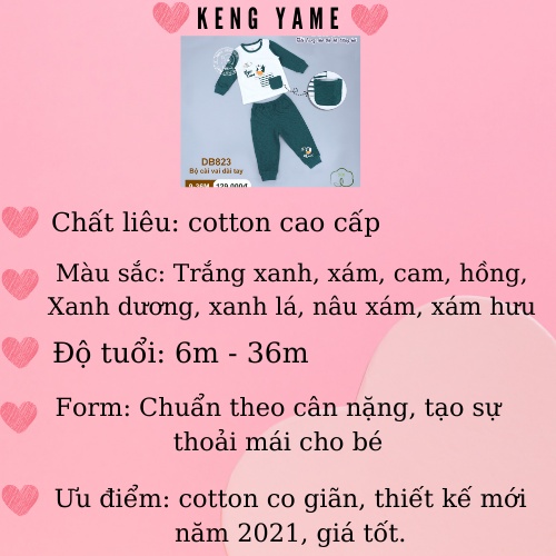 Bộ dài tay bộ thu đông cho bé Dokma dài tay bé trai, bé gái Cotton cao cấp mềm mại mẫu mới 2021