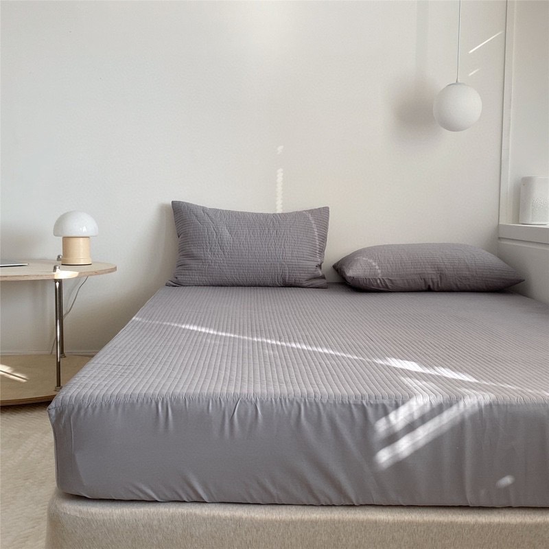 40 Thread Count Twill pure cotton quilted fitted sheet Korean pure color cotton sandwiched bedspread Simmons protective cover mattress cover 9icy