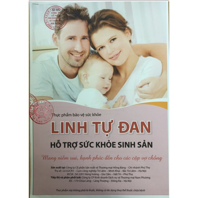 Linh Tự Đan Hộp 30 viên Chính Hãng Giải Pháp Cho Vô Sinh Hiếm Muộn