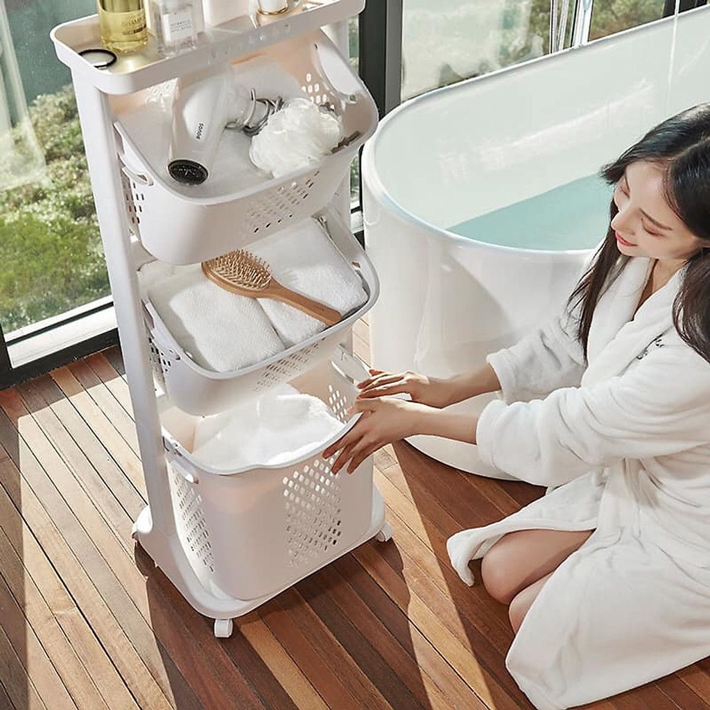 KỆ ĐỂ ĐỒ NHÀ BẾP, KỆ ĐỂ ĐỒ ĐA NĂNG 3 TẦNG BẰNG NHỰA CAO CẤP 5567