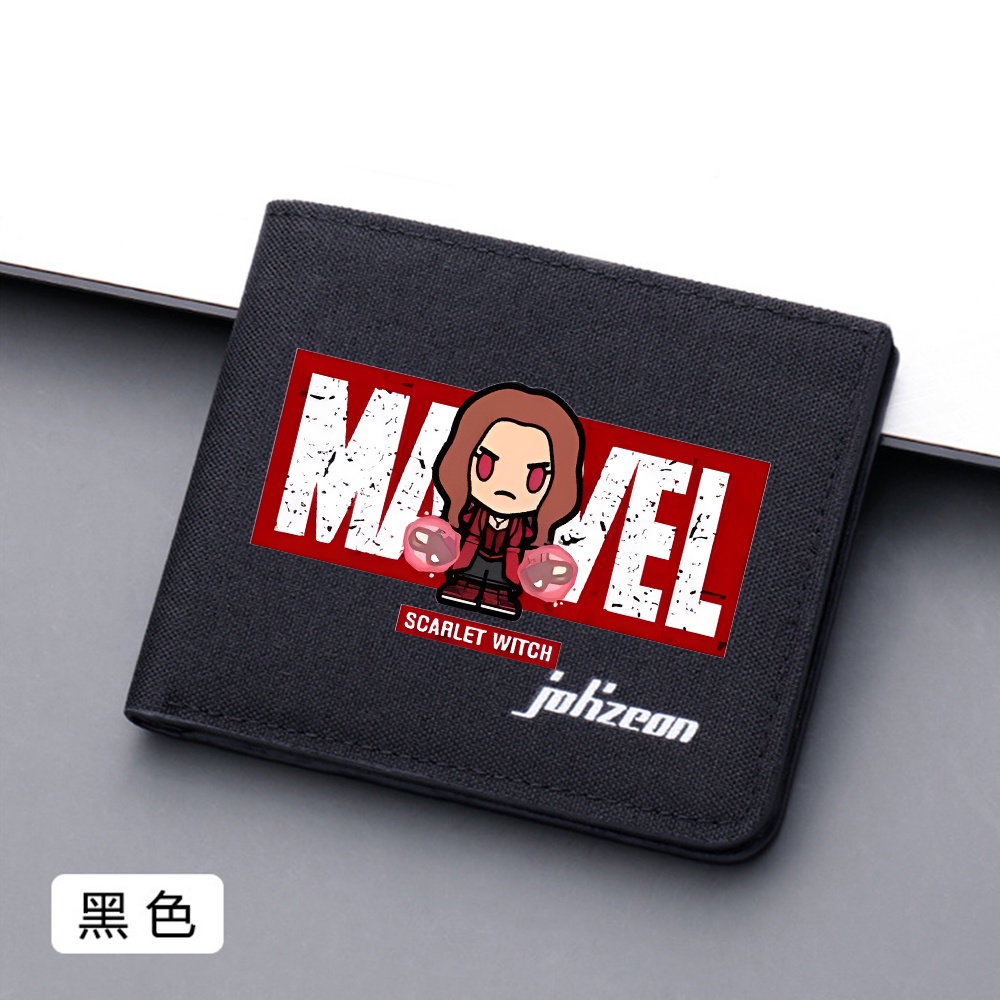 Ví Canvas Ngắn Dạng Gập In Họa Tiết Siêu Anh Hùng Marvel Cho Nam