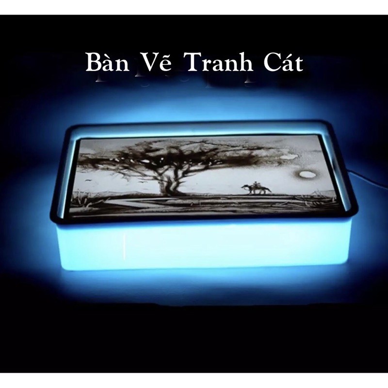 Bàn ánh sáng vẽ tranh KÈM CÁT VÀ DỤNG CỤ - Đồ chơi trẻ em vẽ tranh trên bàn cát, đồ chơi sáng tạo giảm stress