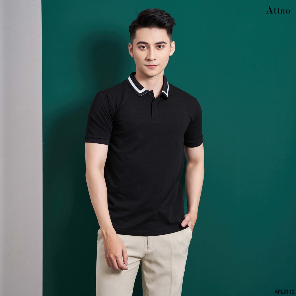 Áo Polo Nam NELI ATINO viền cổ thanh lịch vải cá sấu Cotton cao cấp thoáng mát chuẩn form PL4.3036