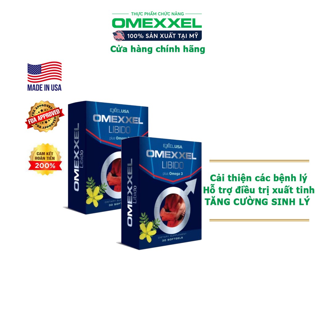 Combo 2 hộp viên uống tăng cường sinh lý nam Omexxel Libido - 30 viên/hộp