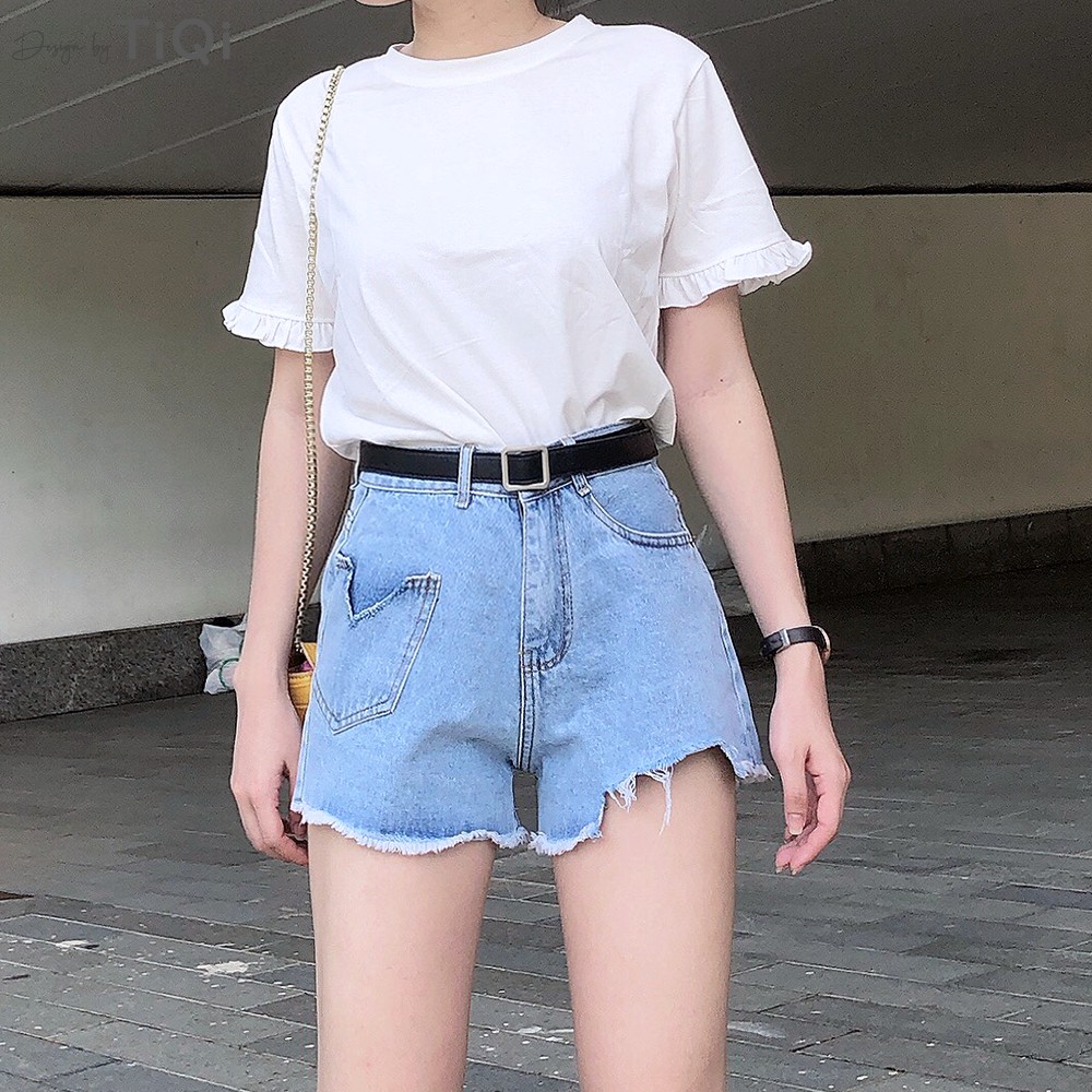 Quần short nữ vải jeans túi kiểu TiQi Jeans S1-459