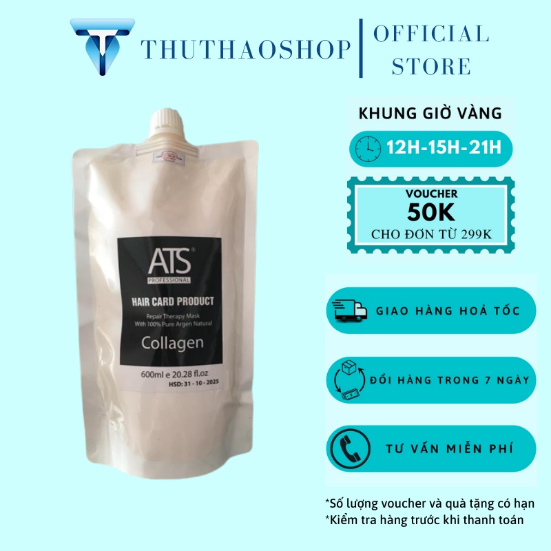 Hấp Tóc ATS Siêu Phục Hồi Tóc Mềm Mượt Hương Thơm Dịu Nhẹ 600ml