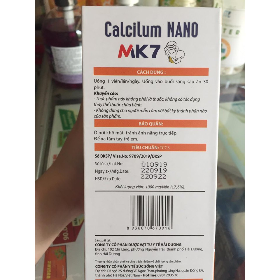 CALCILUM NANO MK7- Bổ sung canxi giúp xương chắc khỏe