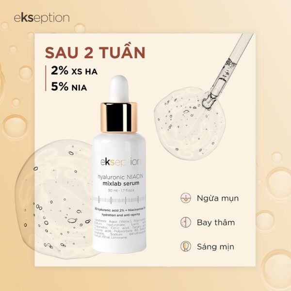 Serum mờ thâm sáng da giảm mụn Ekseption Hyaluronic Niacin 50ml