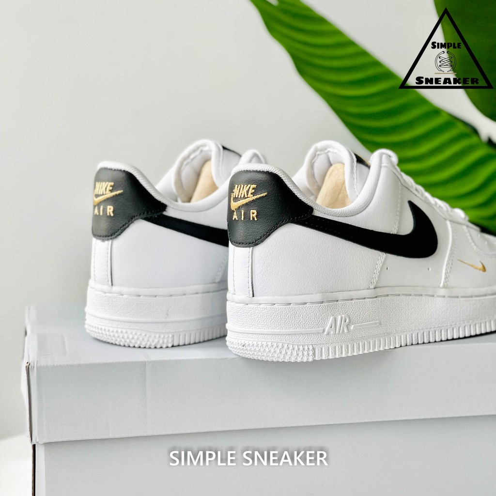 Giày Air Force 1 Chính Hãng FREESHIP Giày Sneaker Thể Thao Nike AF1 Essential White Black Gold Auth - Simple Sneaker