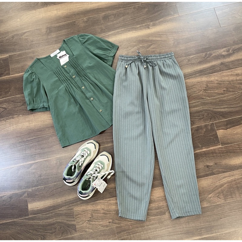 Quần baggy chéo nhật cạp chun