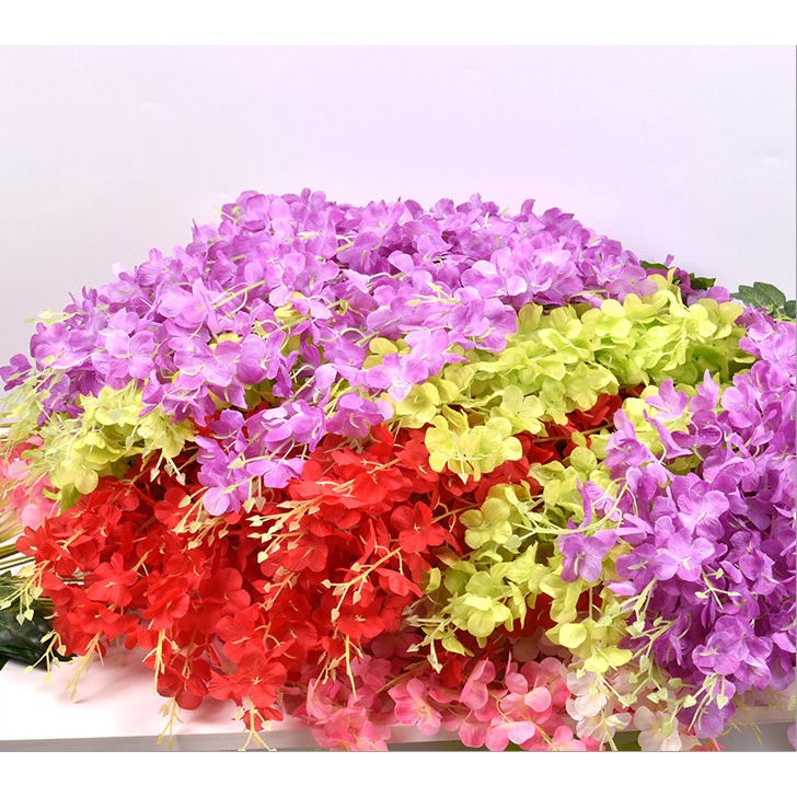 1 tá/12pcs 1.1M Cành Hoa Tử Đằng Giả Trang Trí Hoa giả lụa trang trí lễ kết hôn, sự kiện, nhà hàng, tiệc cưới hoa giả décor Trang trí trần nhà trang trí tường