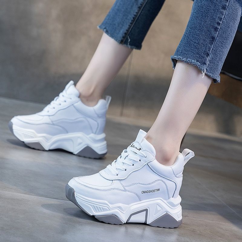 Giày Thể Thao Trắng Đế Dày Tăng Chiều Cao Thời Trang Cho Nữ