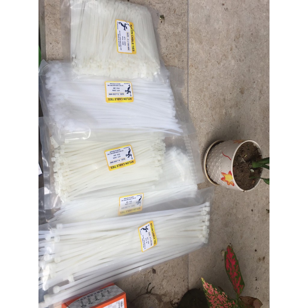 Dây Thít Nhựa - Dây rút nhựa 1kg đen trắng, 1 cân dây thít nhựa đủ size- lạt nhựa siêu bền