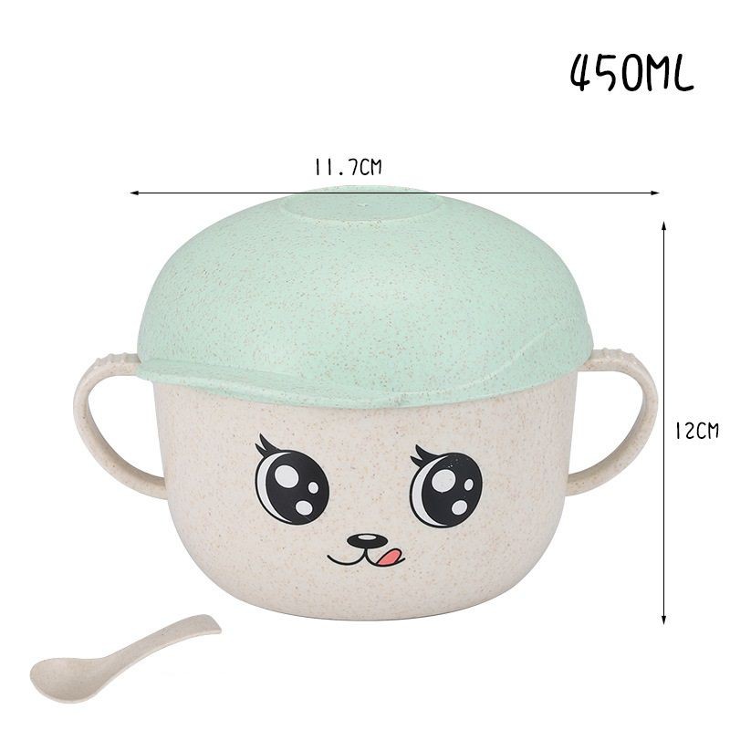 Ca lúa mạch 2 quai có nắp hình tai thỏ và tròn có kèm muỗng 12x11.7cm,,,