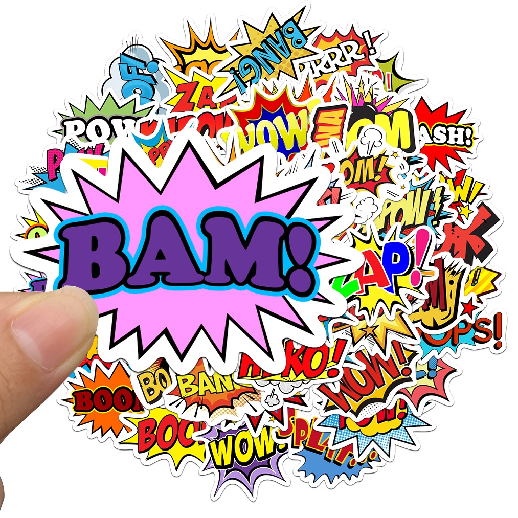 Bộ 10/50 Miếng Dán Hình Chữ Cái Tiếng Anh Hoạt Hình Chống Thấm Nước Trang Trí Đa Năng