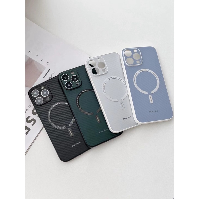 Ốp Điện Thoại PC Sợi Carbon Mặt Nhám Từ Tính Cho iPhone 11 Pro Max 12 Pro Max 13 Pro Max 14 Pro Max