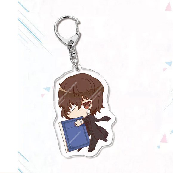 ( Mica trong acrylic ) Móc khóa Bungou Stray Dogs Bungo Văn Hào Lưu Lạc ver ÔM SÁCH anime chibi dễ thương xinh xắn